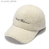 Nieuwe Lam Bont Hoeden Vrouwelijke Herfst Winter Koreaanse Versie Tij Brief Warm Vizier Cap Pluche Baseball Caps Winter Baseball cap L230523