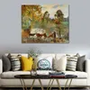 High Quality Handcrafted Camille Pissarro Oil Painting The Pond at Montfoucault Landscape Canvas Art Beautiful Wall Decor