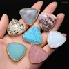 Pendant Necklaces Natural Stone Turquoise/Amazonite Triangle For Jewelry Making DIY Necklace Earrings Bracelet Accessory