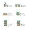 Rubbermaid Flex and Seal Set di 21 contenitori per la conservazione degli alimenti, coperchi verde acqua