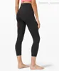 7th Lu Align Lu Sem Costura Yoga Calças Capri Senhora Calça Cortada Esportes Sportswear High Rise Musculação Leggings Mulher Secagem Rápida Elástica Calças de Fitness Slim