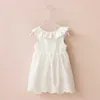 Mädchenkleider Neues Sommerkleid für Mädchen, reinweiß, hohl, rückenfrei, Party, Prinzessin, Kinder, Baby, Kinder, Mädchenkleidung