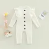 rompers antumn infant baby romper cotton knit long sleeve slugle coll color girls billed born girls outfit baby comples 230606