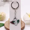 Keychains Edition Metal Keychain Gül ve İskelet Gotik Sanat Alaşım Kolye T230607