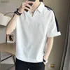 Toppar Young Style Man Fashion Casual Men's Clothing 2023 Löst solida tröjor Stiliga Temperament T-shirts Thin Spring Summer L230520