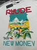 Chemises Vintage Rhude New Money T-shirt Hommes Femmes Meilleure qualité Top surdimensionné T-shirt