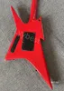 Electric Gutiar Red Color Reversed Headstock Shape Right Hand Body SH Pickups Black Parts With Double Locking Tremolo
