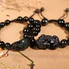 Bedelarmbanden Bixie armband mannen Obsidiaan Jade handgeweven vrouwelijk koppel