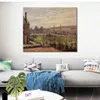 Högkvalitativ handgjorda Camille Pissarro Oil Målning Karrousel Grey Weather Landscape Canvas Art Beautiful Wall Decor