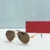 Lunettes de soleil de marque pour hommes et femmes, cadre optique sans cadre en métal composite, luxe classique, lunettes de soleil pare-soleil en or, nouvelle carte, lunettes à cadre pour la maison