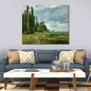 Impressionist Canvas Art Part of Groettes Pontoise Handmade Camille Pissarro Painting Landscape Artwork Modern Living Room Decor