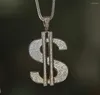 Chains Arrival Fashion USA Jewelry Cubic Zirconia Hip Hop Dollar Pendant In Yellow Gold Colors Necklace With Chain