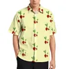 Mäns casual skjortor röda rädisor strandskjorta grönsaker tryck hawaiian manlig retro blusar kortärmad grafisk toppar stor storlek