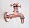Bathroom Sink Faucets Antique Red Copper Brass Single Cross Handle Washing Machine Faucet /Garden Water Tap / Laundry Taps Mav329