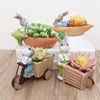 Cartoon Little Rabbit Flower Pot Container Desktop Decoration Home Living Room Modern Room Meaty Plant Decoration