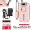Nail Manicure Set 30000RPM Electric Drill Machine Portable Rechargeable Pro File Pedicure Cutter With Display 230606