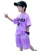 Clothing Sets Kids Summer Clothes Short Set Boys tie-dye Tracksuit Fashion Boys Outfits Sweatshirt Baby Sportwear Print kids T-shirts 230606