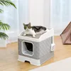 Boxes Big Size Cat Litter Box with Scratching Board Pet Supplies Enclosed Drawer Style Cat Toilet Pan with Top Nest Scoop