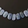 Perline circa 31 pezzi/filo, risultati di braccialetti di perline sciolte ovali di apatite blu naturale, ciondoli in pietra di fetta di lastra per la produzione fai-da-te