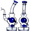 Bägare Bong Hookahs Recycler Oil Rigs rök glas vattenrör dab riggar spiral perc funktion med 14 mm banger
