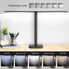 Lampes de table LED Double tête lampe de bureau bras oscillant Piano luminosité réglable température de couleur pour la maison