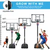 Portable Basketball Hoop Backboard System Stand Height Adjustable 6.6ft - 10ft with 44 Inch Backboard and Wheels for Adults Teens