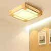 Lampade a sospensione Lampada in stile giapponese Soffitto a led in legno massello chiaro Camera moderna semplice Camera da letto Nordic Log Living Tea