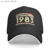 Personalized Classic Vintage 1983 Baseball Cap Women Men Adjustable 37th 37 Years Old Birthday Gift Dad Hat Outdoor L230523