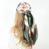 Sarongs Zijden Hoofddoek Vrouwen Luxe Mode Haar Sjaal Mooie Foulard Zachte Satijnen Sjaal Hoofddoek 90 cm Vierkante Hals Hoofddoek Bandana 230605