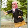 Cosplay Anime Spy x Family Anya Forger Costume Cosplay Bambini Adulti Abito nero Kawaii Girls Women Dress Pink Wig Party Role Play Outfits 230606