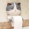 Porte-rouleau de papier toilette mural en PVC, chat mignon, créatif, peu encombrant, rouleaux de papier, support de mouchoirs, décoration de maison pour accessoires de salle de bain