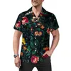 Camisas casuais masculinas Tropical folha de palmeira com estampa roxa Camisa de praia havaiana divertida Blusas masculinas plus size 3XL 4XL