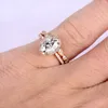 Обручальные кольца AEAW 1,0CT Овальный обручальный бриллиантовой кольцо набор ореол.