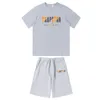 Trapstar Mens T-shirts T shirt Designer Shirts Embroidery Printed Letter Luxury Rainbow Color Summer Sports Casual Short Outfit Tracksuit Tidal flow design 558ess