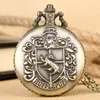 Популярные фильмы расширение кварцевые карманные часы Hufflepuff Letter Letteremed Theme Bronze Collece Clock Vintage Watch Assessy274e