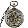 Zakhorloges Vintage Arabische Cijfers Mechanische Skeleton Holle Hanger Ketting Ketting Hand Wind Mannen Dames Mannelijke Geschenken