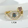 Anneaux de mariage luxe femme petit coeur bague réglable classique couleur or fiançailles minimaliste métal ouvert pour les femmes