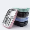 Ensembles de vaisselle en acier inoxydable Multideck boîte à riz couleurs bol solide Portable école séparée plateau Joint stockage conteneur
