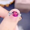 Pierścienie klastra Liście Pierścień Naturalny prawdziwy piros 6 8 mm 1,5ct kamień szlachetny 925 srebrna biżuteria dla kobiet J226120
