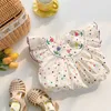 Robes de fille Summer Girl's Robe Fly Manches Princesse Coloré Dot Fleur Brodé Vêtements Pour Enfants