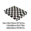 Cobertores cobertor felpudo branco preto flanela xadrez cobertor de lã para sofá-cama fofo xadrez de pelúcia microfibra moderno cobertor L2U4 230606