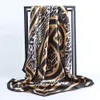 Sarongs Lenço de Cabeça de Seda Feminino Marca de Luxo Lenço Xales e Wraps Hijab 9090cm Lenços Quadrados Bandana Cheveux 230605