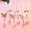 Crystal Metal Butterfly Dragonfly Maple Leaf Heart Lighting Ball Pendant