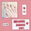 Unhas postiças 24 pçs Pérola Decoração Longo Parágrafo Moda Manicure Patch Press On Capa Completa Wearable Gelatina Unha Para Menina