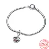925 Pandora Charms için Gümüş Otantik Boncuk Otantik Aile İnfinity Üçlü Dangle Cazibe Kalp Evi Mutlu Yer
