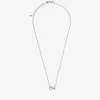 Sparkling Infinity Collier Halsband för Pandora 925 Sterling Silver Party Jewelry Designer Halsband för kvinnor Girl Grif Chain Halsband med originallåda