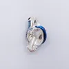 Metalowy niebieski gecko urok 925 Srebrny pandora Clips Momenty for Fit Charms Kulki bransoletki biżuteria 792701c01 Andy Jewel