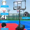 Portable Basketball Hoop Backboard System Stand Height Adjustable 6.6ft - 10ft with 44 Inch Backboard and Wheels for Adults Teens