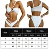 Women's Swimwear 2pcs/set Bikini Set Metal Ring Cut Out Strap Push Up Swimsuit Fashion Sleeveless Asymmetric Sexy High Waist Beach Bathing