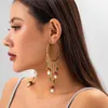 Hoop örhängen mode guldfärg stor för kvinnor 2023 kristall svamp blad tofs örhänge trendiga fest smycken tillbehör